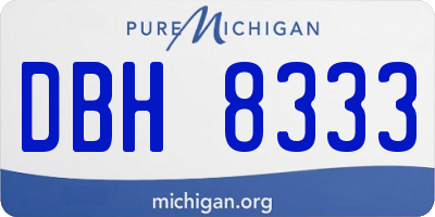 MI license plate DBH8333