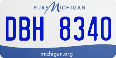 MI license plate DBH8340