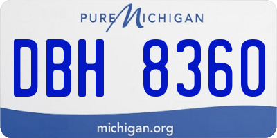MI license plate DBH8360