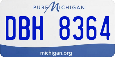 MI license plate DBH8364