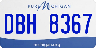 MI license plate DBH8367