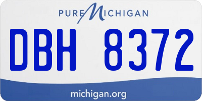 MI license plate DBH8372