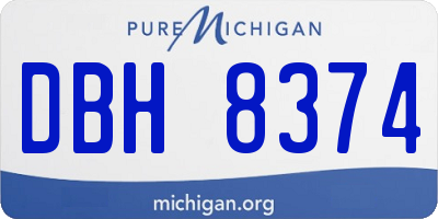 MI license plate DBH8374