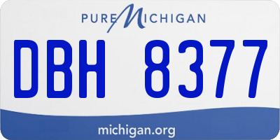 MI license plate DBH8377