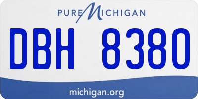 MI license plate DBH8380