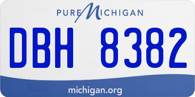 MI license plate DBH8382
