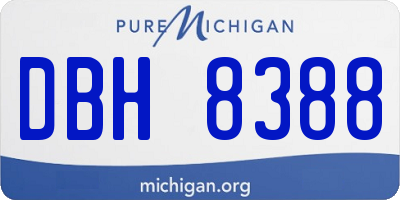 MI license plate DBH8388