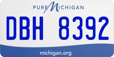 MI license plate DBH8392