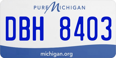 MI license plate DBH8403