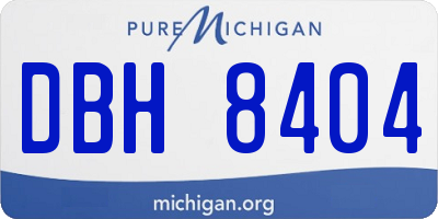 MI license plate DBH8404