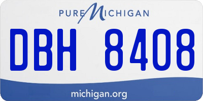 MI license plate DBH8408