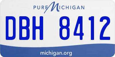 MI license plate DBH8412