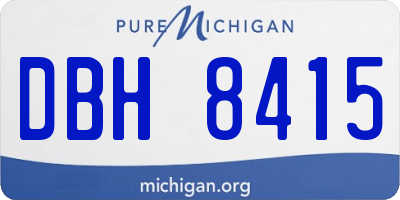MI license plate DBH8415