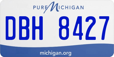 MI license plate DBH8427