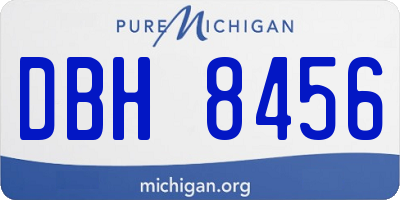 MI license plate DBH8456