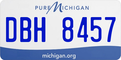 MI license plate DBH8457