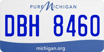 MI license plate DBH8460