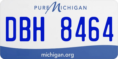 MI license plate DBH8464
