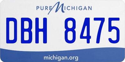 MI license plate DBH8475