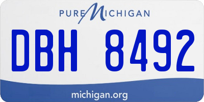 MI license plate DBH8492