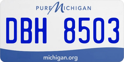 MI license plate DBH8503