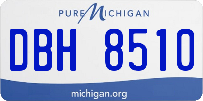 MI license plate DBH8510