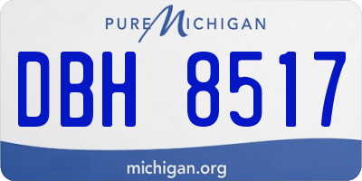 MI license plate DBH8517