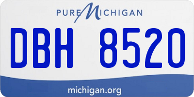 MI license plate DBH8520