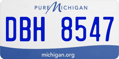 MI license plate DBH8547