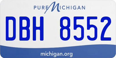 MI license plate DBH8552