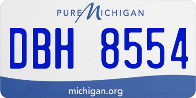 MI license plate DBH8554