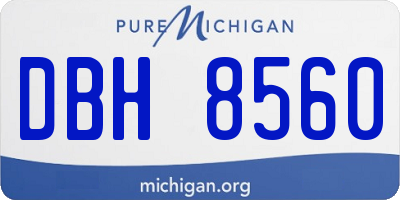 MI license plate DBH8560