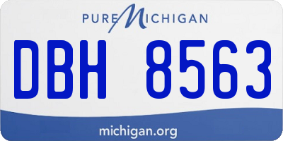 MI license plate DBH8563