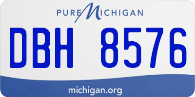 MI license plate DBH8576