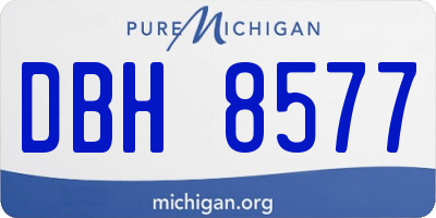 MI license plate DBH8577