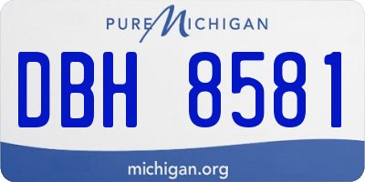 MI license plate DBH8581