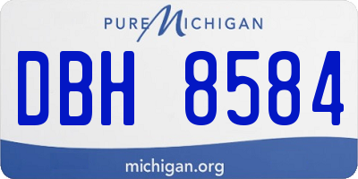 MI license plate DBH8584