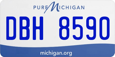 MI license plate DBH8590