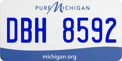 MI license plate DBH8592