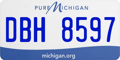 MI license plate DBH8597