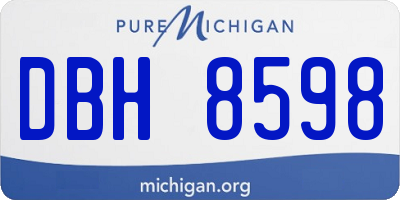 MI license plate DBH8598