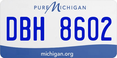 MI license plate DBH8602