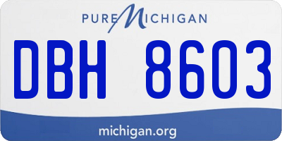 MI license plate DBH8603
