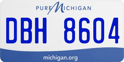 MI license plate DBH8604