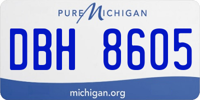 MI license plate DBH8605