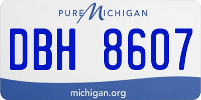 MI license plate DBH8607