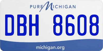 MI license plate DBH8608