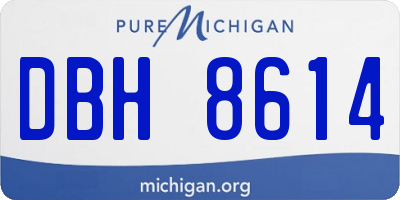 MI license plate DBH8614