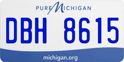 MI license plate DBH8615