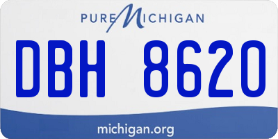 MI license plate DBH8620